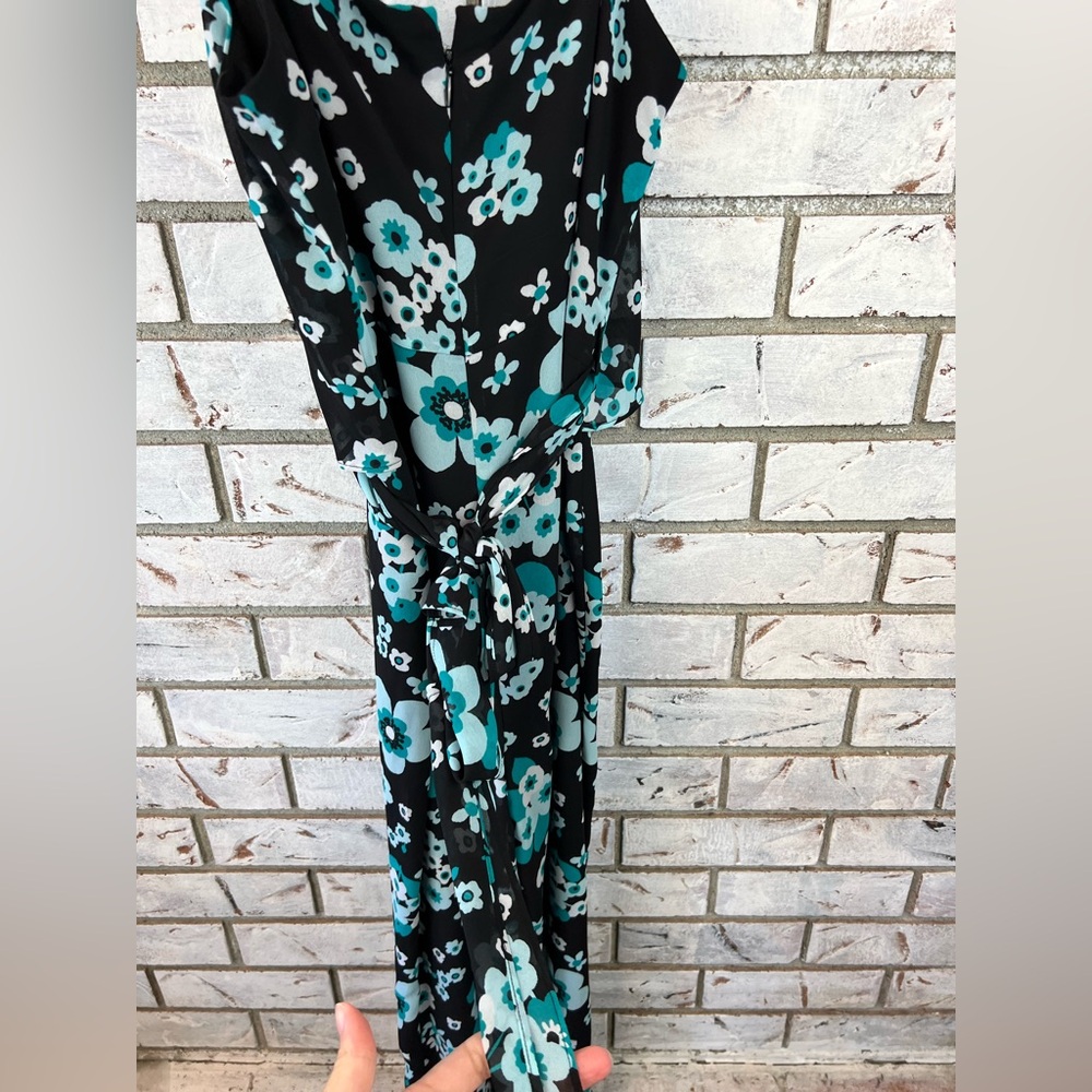 Michael Kors | Blue and Black Floral Jumpsuit - Picture 7 of 8